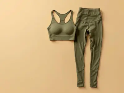 Conjunto fitness verde-oliva: top e legging